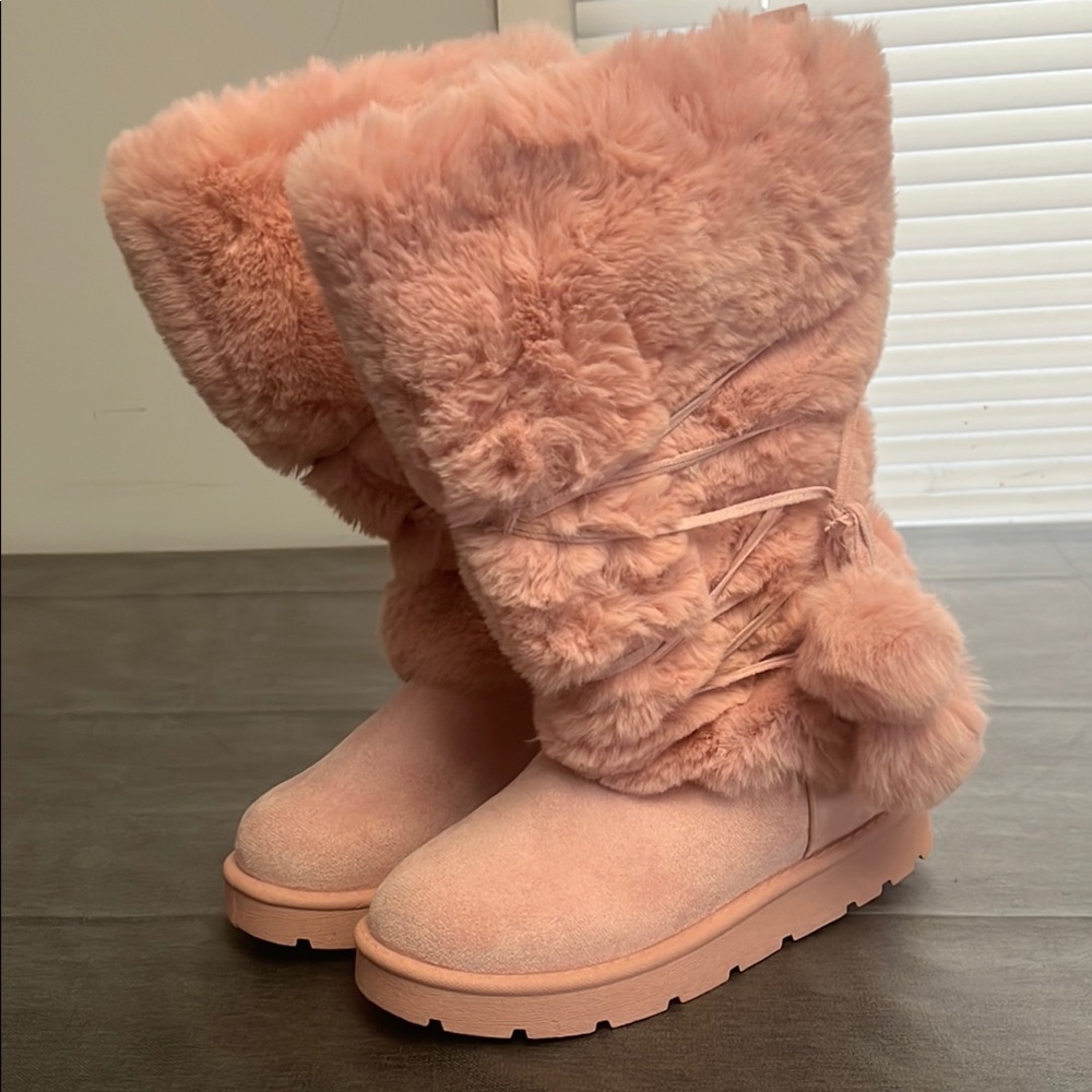 Cozy Pink Faux Fur Boots